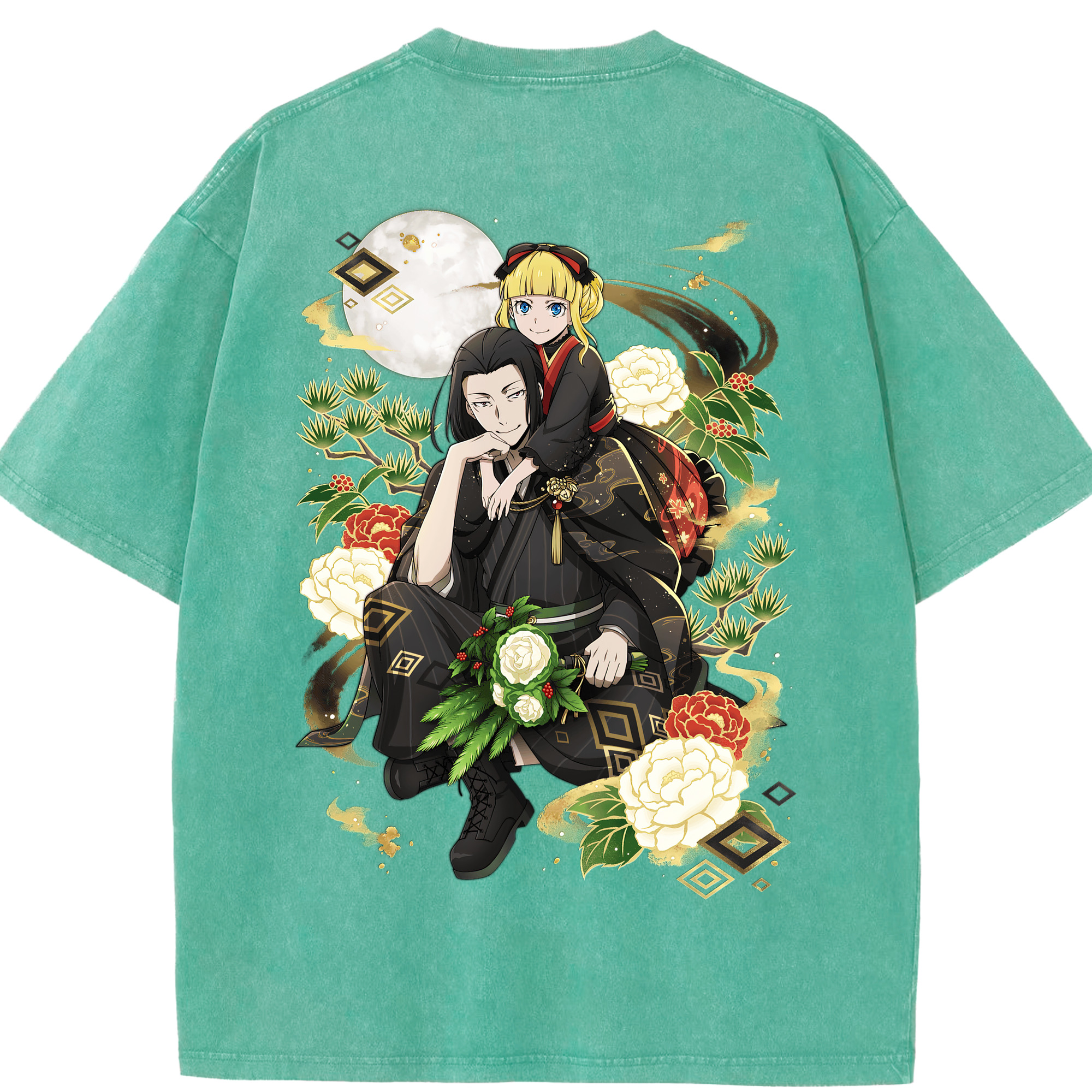 （画像用） 文豪ストレイドッグス Bungo Stray Dogs 綿100% ヴィンテージ風 半袖Tシャツ（背面プリント）